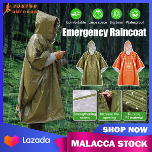 Emergency Raincoat Outdoor Survival Multifunction Camping Waterproof Raincoats Lightweight Thickened Hooded Coat Reusable Raincoats