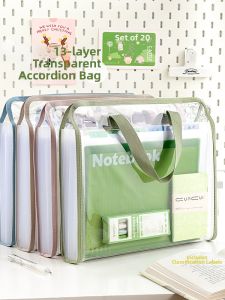 Handheld Accordion Folder for Junior High School Students Large Capacity