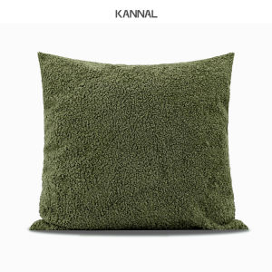 "One Sheep" Northern Europe Dark Grass Green Wool-like Fabric Roll Cushion Pillow for Girl Sofa Cushion Model Room Square Pillow