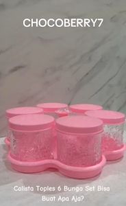 Calista Toples KRISTAL Enam Bunga Toples Kue Kering Lebaran 6 Bunga Kristal Toples SET 6 Calista