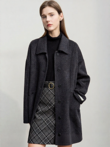 AMII | Luxurious Classic Wool Blend Double Face Coat Women Winter Long