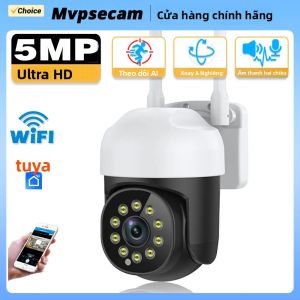Camera Giám Sát Thông Minh Tuya 5MP WiFi Ngoài Trời HD Camera An Ninh CCTV IP Với Tầm Nhìn Ban Đêm Màu Và Tự Động Theo Dõi 360 Độ ° Xem