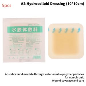 5PCS Alginate Wound Hydrocolloid Dressing Polyurethane Foam Dressing Highly Absorbent Medical Sterile Wound Ulcer Healing Patch