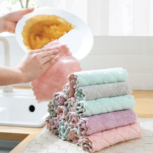 【Free Shipping】Dish Cloth Microfiber Kitchen Cleaner Wipping Rags Hanging Towel Bathroom Hand Dryer Towel Dust Cleaning