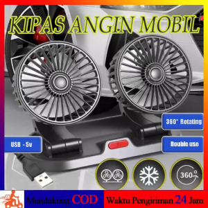 Kipas Angin Mobil Car Fan 360°  Rotating Double use Adjustable For Auto Cooler Air Fan Aksesoris Mobil Dingin Ac truk