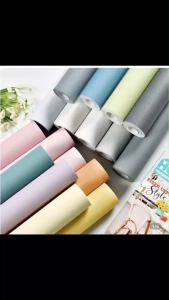 วอลเปเปอร์ สติ๊กเกอร์ ติดผนัง กาวในตัว ขนาด 45 x 500 ซม.มีกาวในตัว ติดเองได้ง่าย ง่าย