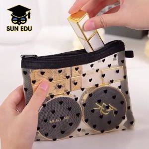 Pouch Jaring Motif Heart / Tas Makeup Serbaguna