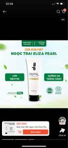 Sữa rửa mặt ngọc trai Eliza Pearl làm sạch bụi bẩn dưỡng sáng da phù hợp mọi loại da 100gr