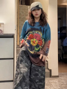 เสื้อยืดแขนยาวทรงหลวมบางๆ สำหรับผู้หญิง เสื้อคลุมกันแดด ผ้าตาข่าย แฟชั่นฤดูร้อน ฤดูใบไม้ผลิ 2025 เสื้อตัวบนสไตล์ใหม่