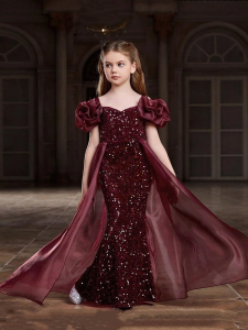 ชุดการแสดงปIANO 2025 ชุดเจ้าหญิงสีแดง แฟชั่นไฮเอนด์ ชุดเจ้าสาว ชุดนางฟ้า ชุดเด็กผู้หญิง ชุดการแสดง ชุดเด็ก ชุดแฟชั่น