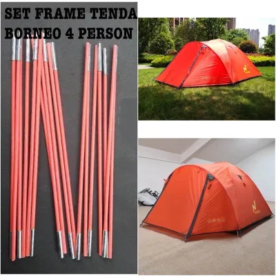 Set rangka tenda tendaki borneo 4p bingkai tenda tendaki borneo