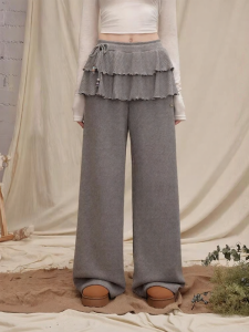 unifree | Quần Knit Trơn Mềm Ấm Màu Xám