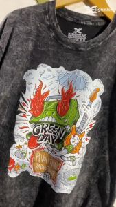 Kaos BAND GREEN DAY Stone Wash Oversized & Tshirt Music METAL PUNK Rock N Roll Distro