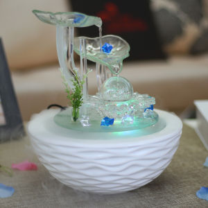 Modern Simplicity Crystal Ball Waterflow Ornament Business Shop Desktop Decoration Beauty Salon Opening Gift Ceramic Glass