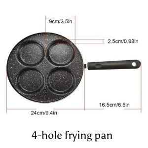 Teflon Panci Wajan Penggorengan Telur Omelet Burger Tamagoyaki Egg Fyring Pan Non-stick 4 Holes