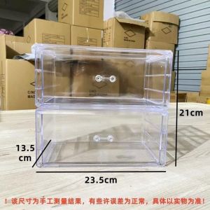 กล่องเก็บยาจีนแบบใสป้องกันฝุ่น Acrylic ชั้นวางยาจีนขนาดเล็กสำหรับใช้ในบ้านแบบพับได้ กล่องเก็บยาจีนแบบดึงดูด