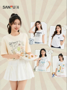 SANFU | Cute Animal Print Round Neck Loose T-Shirt