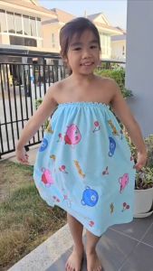 กระโจมอก ผ้าขนหนู  4-7 ขวบ ผ้าไมโครไฟเบอร์ เนื้อหนานุ่ม พร้อมส่ง