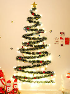 Christmas Tree DIY Material Kit Wall Decoration Scene Atmosphere Setup Background Wall Faux Fur Vine Wreath Festive Supplies