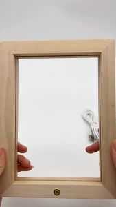 Creative design 3D vision Acrylic LED natural wood photo frame night light LOVE acrylic light for gift