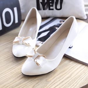 Giày Cao Gót Nữ Kiểu Bướm Mùa Hè Mũi Nhọn Gót Vuông Dễ Mang Size Lớn 34-42 Thanh Lịch Sang Trọng