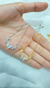 Noin - Gelang Wanita Feminim Minimalis Kupu-kupu Lapis Emas Alloy Elegan