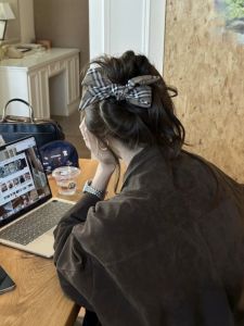 Retro Plaid Butterfly Knot Duckbill Hair Clip Hairpin Back of Head One Word Grab Clip 2026 New Advanced Sense Chignon Hair Accessories