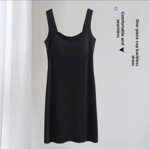 Wireless Bra Dress Womens Strap Chest Pad Integrated Beautiful Backless Sleepwear Slip-On Summer Thin Style Home Clothes