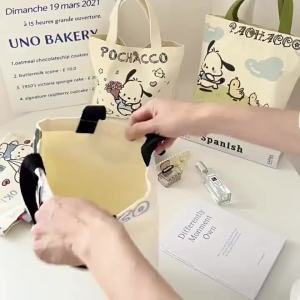 Diya Sanrio Canvas Bag: Kuromi Portable Shoulder Bag & Japanese Shopping Travel Bag