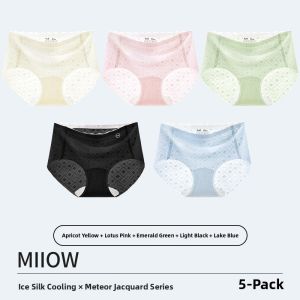 miiow | Ultra-Thin Pure Cotton Womens Underwear Ice Silk Briefs Quick-Drying Butt-Hugging Triangle Panties For Young Girls MiiOW