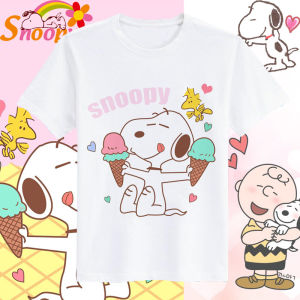 Bandai | Cartoon Pattern Snoopy (Snoopy) - A Childrens Summer Short-sleeved T-shirt Featuring Snoopy Cartoon Image.