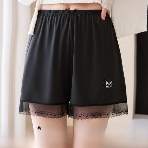 MiiOW | Quần short lụa băng mùa hè mỏng cho nữ Quần an toàn không cuộn quần dài thường ngày cho nữ Quần ngủ mặc nhà