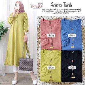 Arisha Atasan Tunik Wanita Dewasa Cringkel Airflow Premium lengan panjang