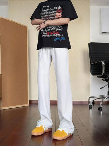 Quần Ống Đứng Ice Silk Mỏng Mùa Hè Cho Nam Quần Ống Đứng Thường Ngày Nhanh Khô Quần Ống Rộng Thoải Mái Thoáng Khí Quần Dài Thường Ngày