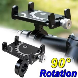 Universal Motorcycle Phone Holder 90° Rotation Mobile Cell Aluminum Alloy Riding Stand Bracket Bicycle Antislip Clip Holder