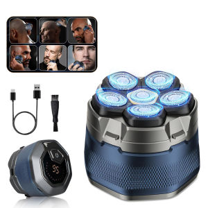 Tinsol Titanium Electric Head Shaver for Bald Men 6D Magnetic Razor Hair Trimmer Rechargeable LED Waterproof Face Hair Cutting