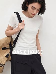Basic House | Ice Silk Breathable Womens White Tshirt