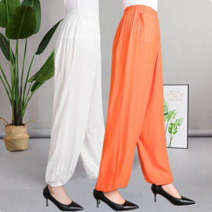 Special Offer Mens and Womens Same Spring and Summer Cotton Silk Bloomers Yoga Martial Arts Taiji Pants Square Dance Mosquito-Proof Baggy Pants Thin