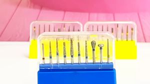 10Pcs Dental Polishing Burs Diamond Burs Medium Set for High Speed Handpiece Turbine Teeth Polishing Bur Dental Tools