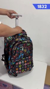 TAS RANSEL TROLI 4 RODA ANAK SEKOLAH SD SMP TROLI PATEN RANSELKARAKTER KARTUN LAKI LAKI KEREN 1832