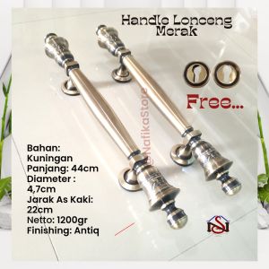 Handle Pintu Kuningan Antiq Terlaris Promo Harga Murah Motif Lonceng Merak