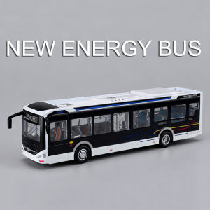 1:42 New Energy Bus Toys Cars Miniature Models Doors Can Opened Car Exquisite Interior Metal Vehicles for Toddler Kids Gifts