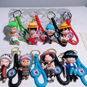 [READY STOCK🛒] One Piece Keychain Anime Pendant Straw Hat Crew Figure Keyring Luffy Zoro Nami Sanji