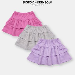 Chân váy bé gái size đại Bigfox Miss Meow váy chữ A xếp tầng chất liệu cotton 2 lớp cỡ trẻ em 3 4 5 6 7 8 9 10 11 tuổi