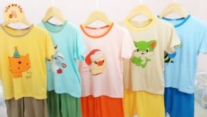 Bộ cộc thun lạnh 5 màu cho bé trai bé gái