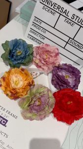 Peony Hair Clip - Sweet Artificial Flower Fabric Brooch Hairpins for Beach Vacation Bridesmaid Wedding Accessories