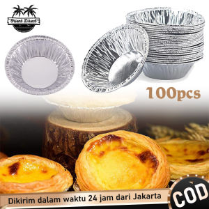 100pcs Pie Mini Egg Tart Disposable Cetakan Pie Susu Cetakan Kue Sus Bulat