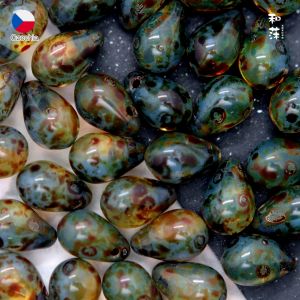 Czech 6x9mm Picasso Waterdrop Beads Glass Tear Drop Loose Beads Jewelry Accessories DIY Fashion Jewelry Fresh Outlined