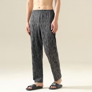 ผู้ชายบริสุทธิ์ ผ้าฝ้าย กางเกงลำลอง ลาย หลวม ขาตรงสวมใส่เสื้อผ้ากลางแจ้งกลาง เอว ยืดได้ วง ฤดูร้อน กางเกงขาสั้น