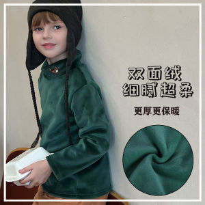 New Arrival Girl Thermal Clothes Double-Sided Velvet Winter Children Turtleneck Velvet Padded Padded Top Girl Undershirt Long Sleeves TT